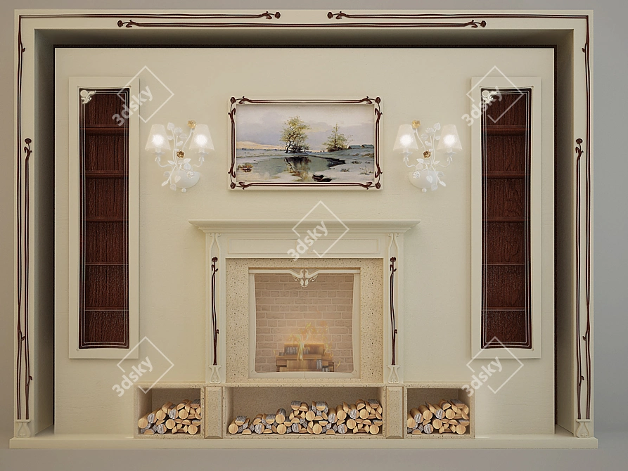 Blubiex Floreale Fireplace 3D model image 1