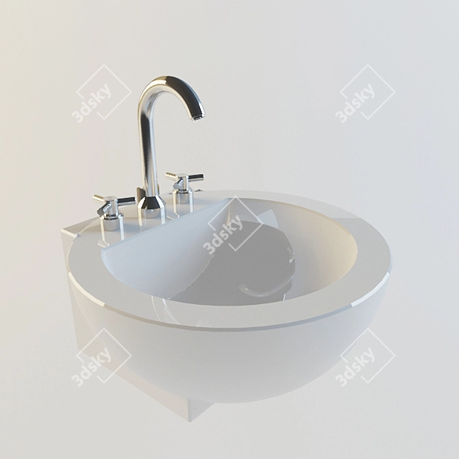 You & Me Sink: Hatria Quality 3D model image 1