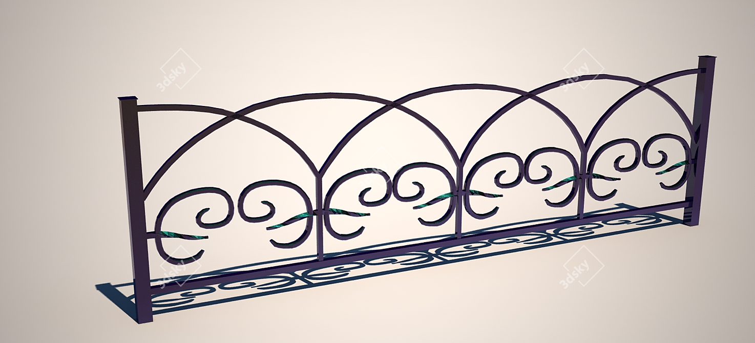 Sturdy Garden Fence - Keep Your Outdoor Space Safe and Beautiful 3D model image 1