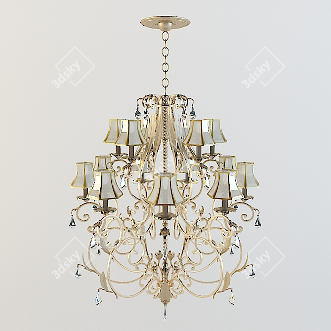 Miniature Magazine-Inspired Chandelier 3D model image 1