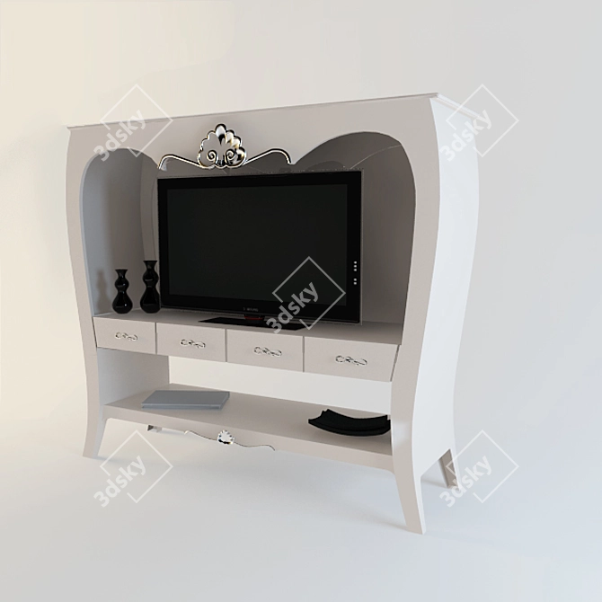 Stylish TV Storage Chest 3D model image 1