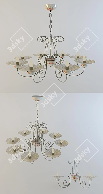 Elegant Crystal Chandelier 3D model image 1