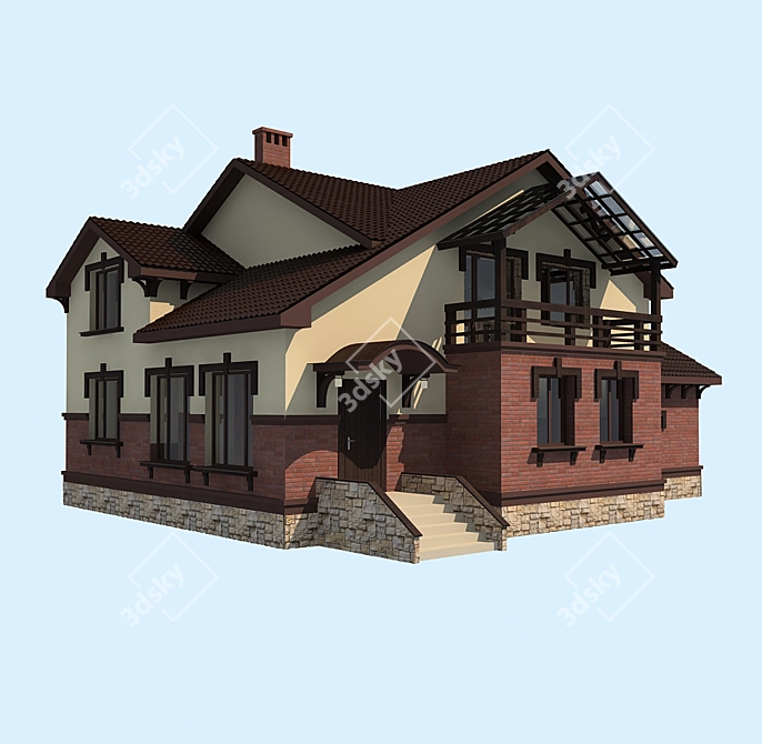 Cozy Renovated Cottage 3D model image 1