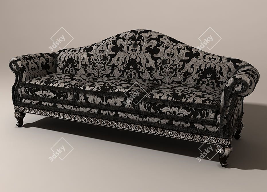 Stylish Modern Sofa 3D model image 1