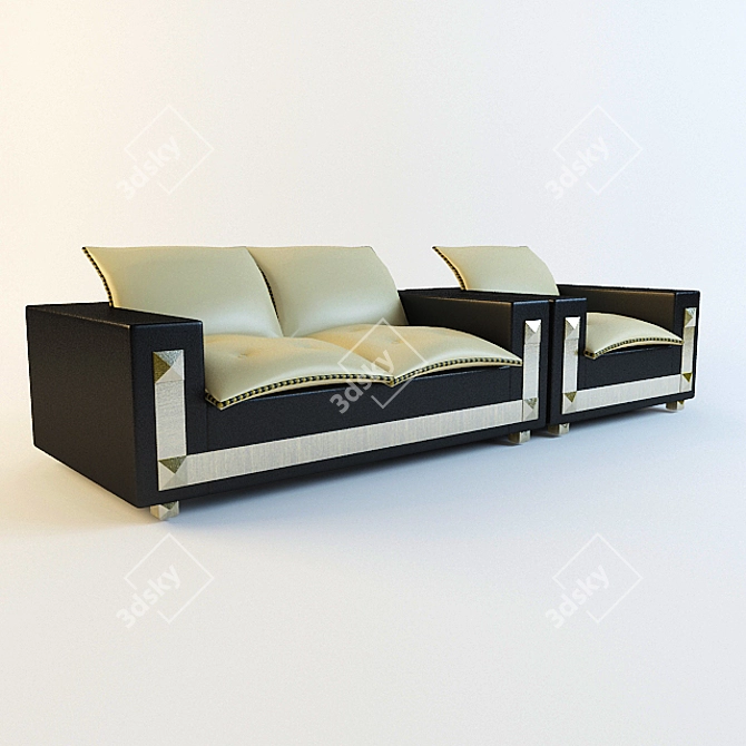 Egyptian Style Sofa Set 3D model image 1
