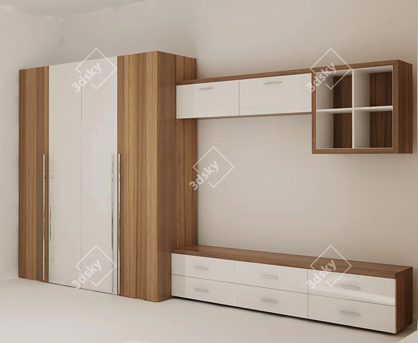 Custom-sized Hulsta Furniture: Wardrobes & Shelves 3D model image 1