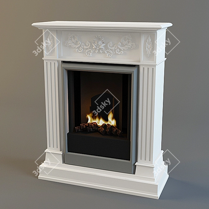 Elegant Dimplex Adelaide Marble Fireplace 3D model image 1