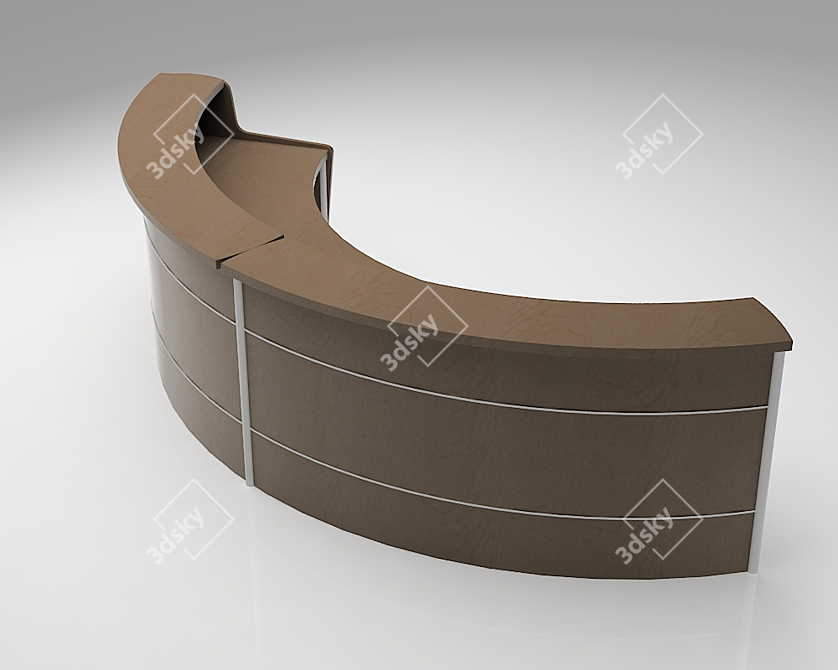 Modern Office Reception Desk 3D model image 1