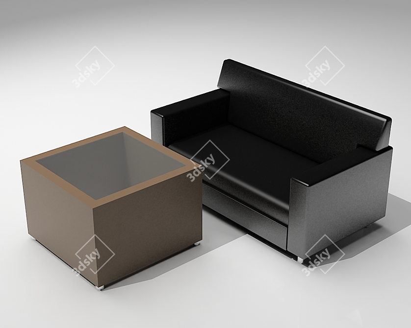 CLERK Sofa + Table Office Set 3D model image 1