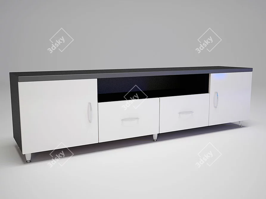 Modern Texture TV Stand 3D model image 1