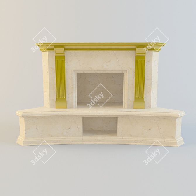 Custom Fireplace 3D model image 1