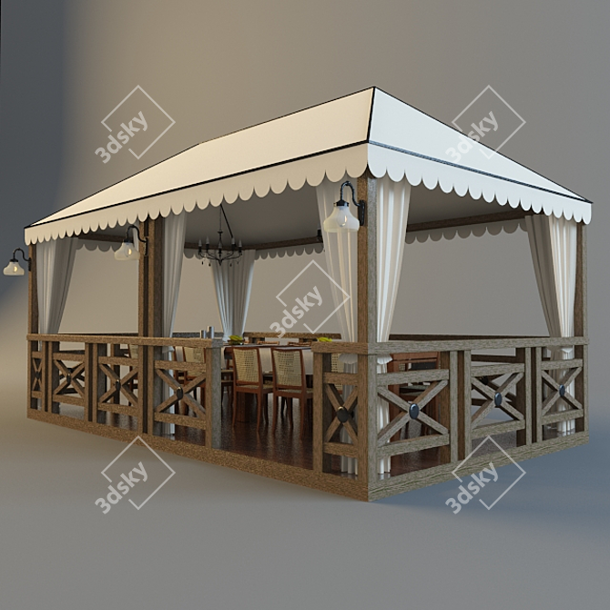 Blooming Garden Gazebo 3D model image 1