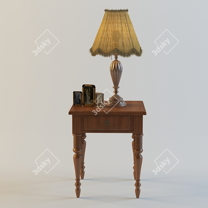 Modern Luminaire Set with Frame and Pedestal 3D model image 1