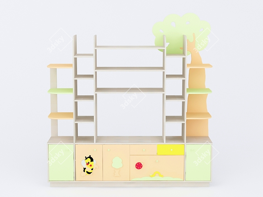 Kids' Shelving Unit 3D model image 1