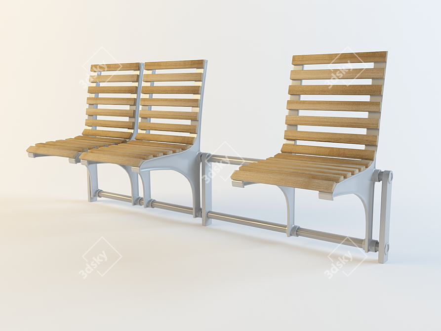 Modular Park Bench 3D model image 1