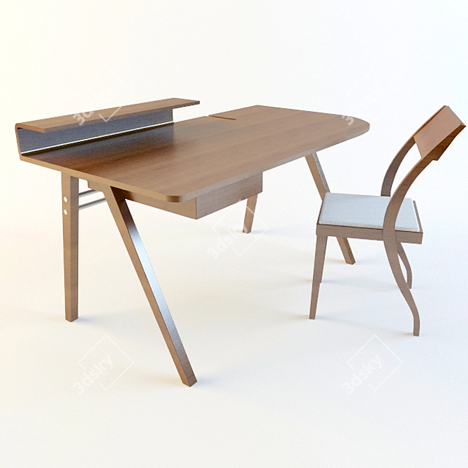 Elegant Porada Pablo Desk 3D model image 1