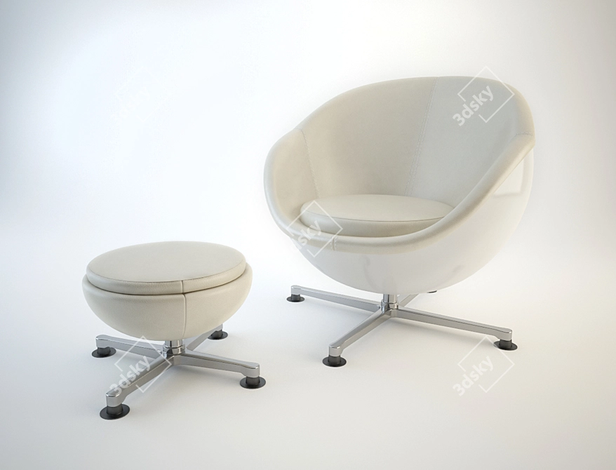 Stylish Seat: Art Inspired 3D model image 1