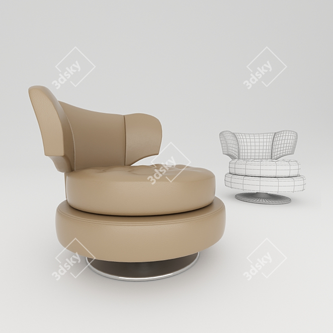 Modern Leather Armchair: Palermo 3D model image 1