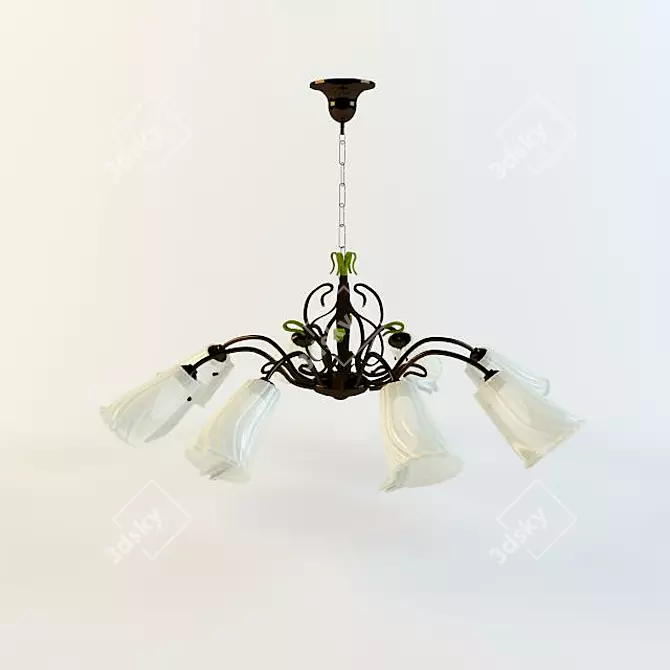 Floral Blossom Chandelier 3D model image 1