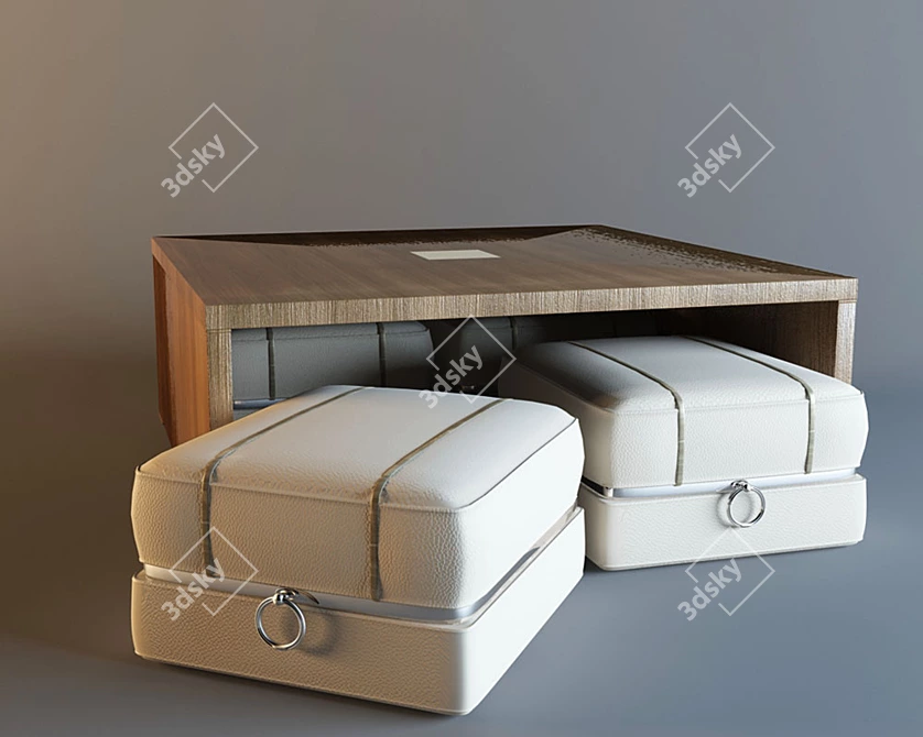 Luxury Italian Table and Pouffes: TURRI Genesis 3D model image 1