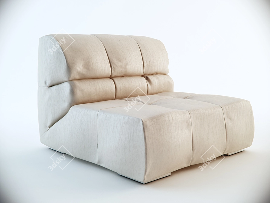 Luxury Italian Leather Sofa 3D model image 1