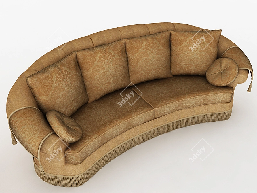 Comfortable Fabric Sofa 3D model image 1