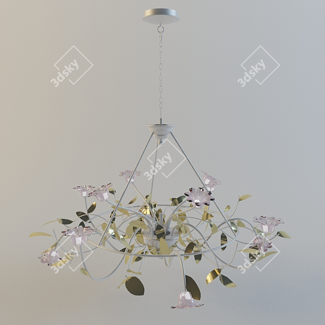 Floral Blossom Chandelier 3D model image 1