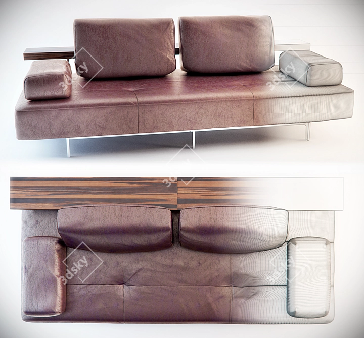Luxury Rolf Benz Sofa: Incomparable Comfort 3D model image 1
