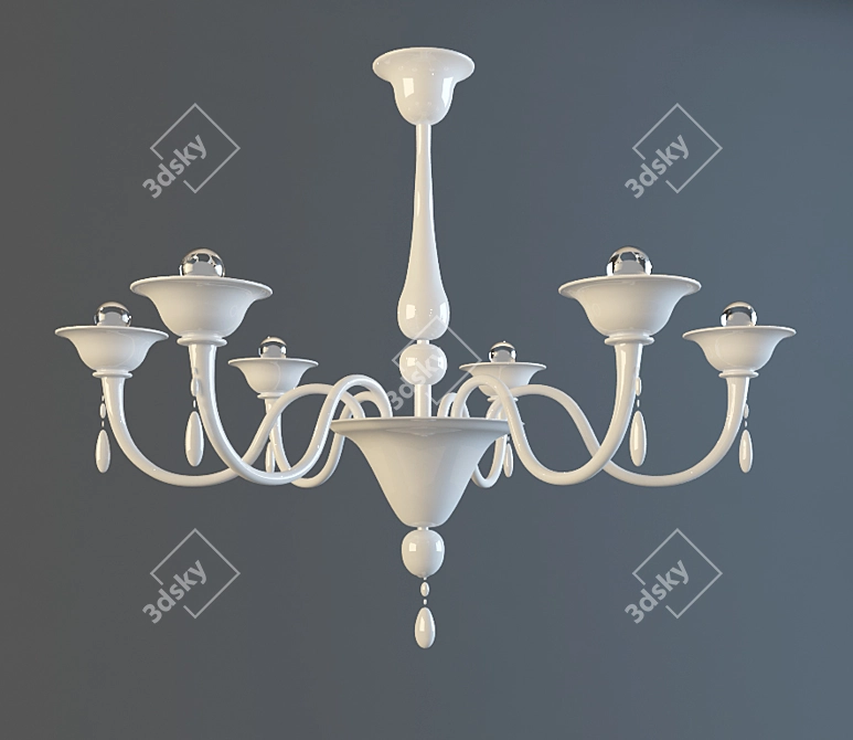 Elegant Deco Chandelier for Luxurious Bathrooms 3D model image 1