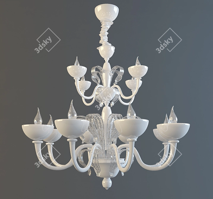 Exquisite Chandelier - Barovier & Toso 3D model image 1