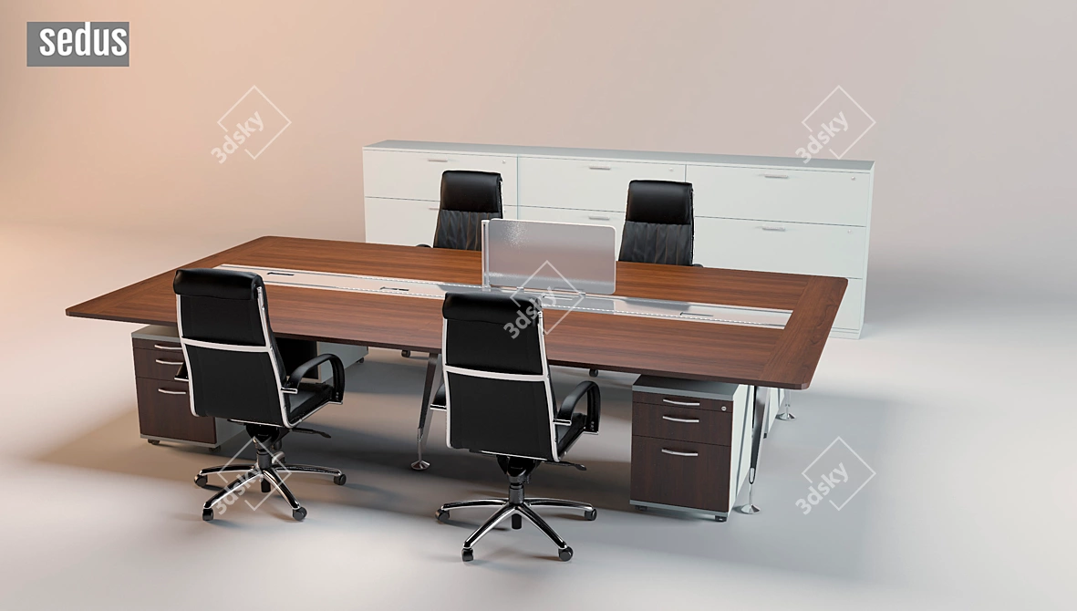 German-made Sedus Pedestal Desk 3D model image 1