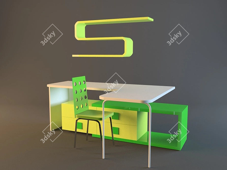 Kids' Play Table: Custom-Made 3D model image 1