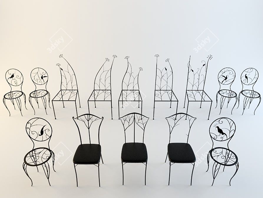 Marakanskom Style Chairs: Rare and Exquisite 3D model image 1