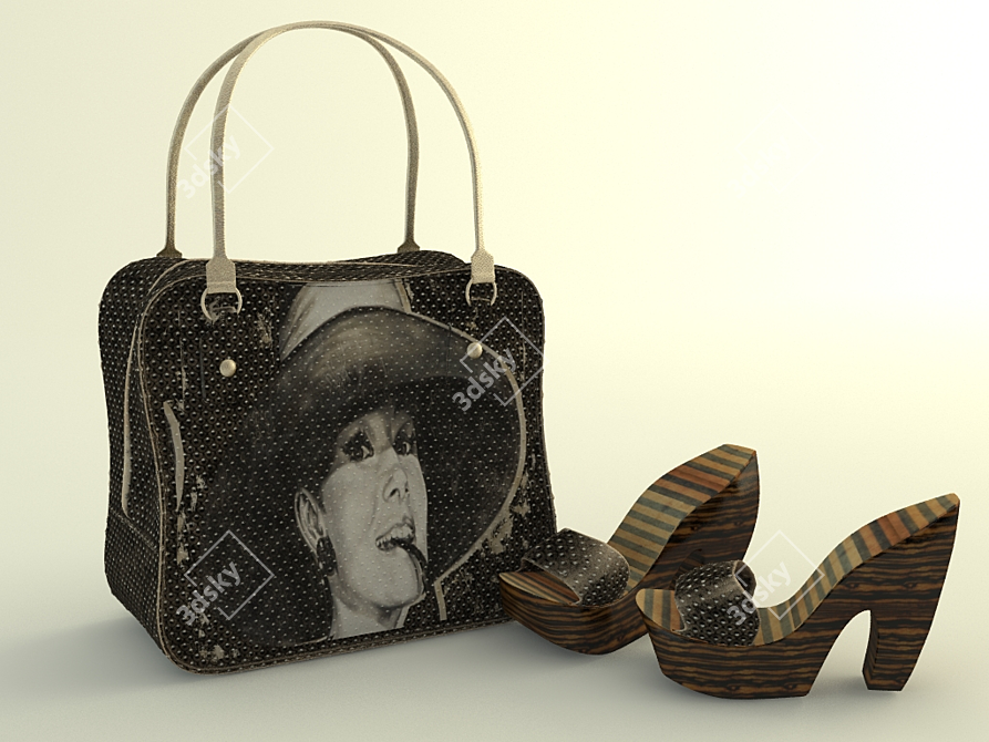 Stylish Tote Bag 3D model image 1