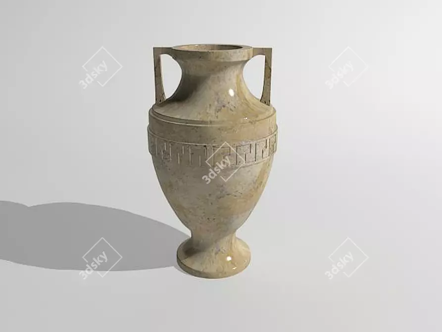 Elegant Clay Amphora 3D model image 1