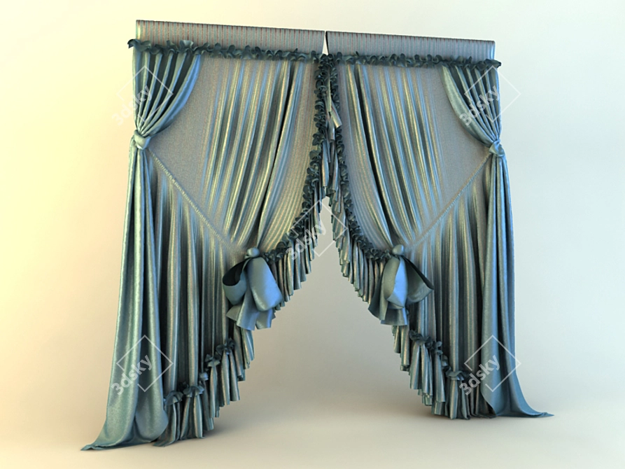 Classic Style Curtains 3D model image 1