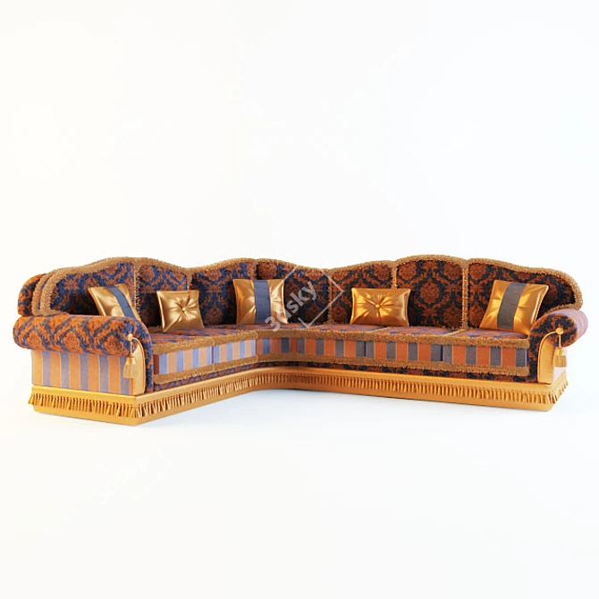 Elegant Textured Sofa 3D model image 1