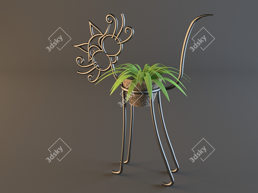 Title (English): Cat-Plant Stand: Purrfectly Pawsome

Title (Russian): Стул-кошка 3D model image 1