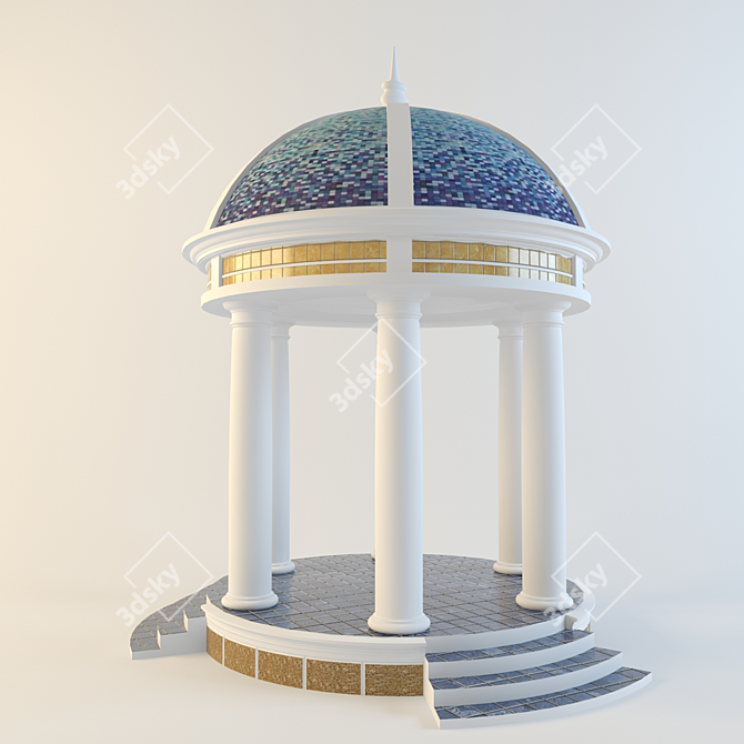 Elegant Textured Rotunda 3D model image 1