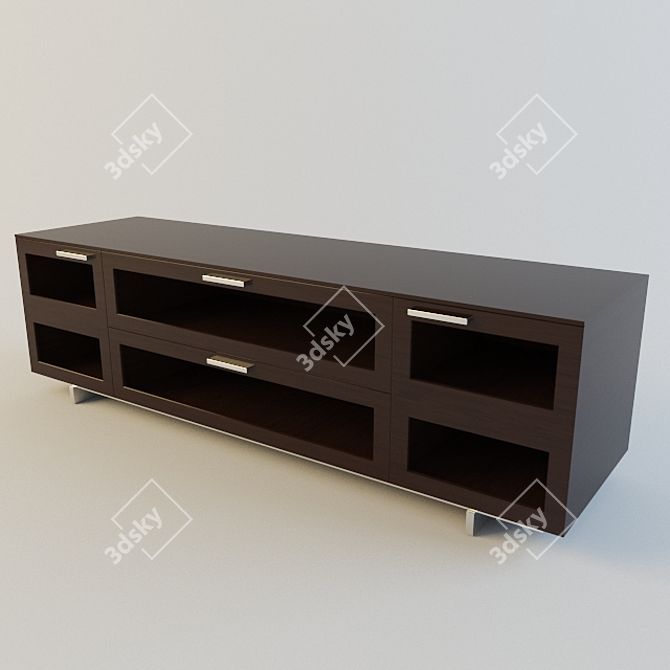 Contemporary TV Stand Curbstone 3D model image 1