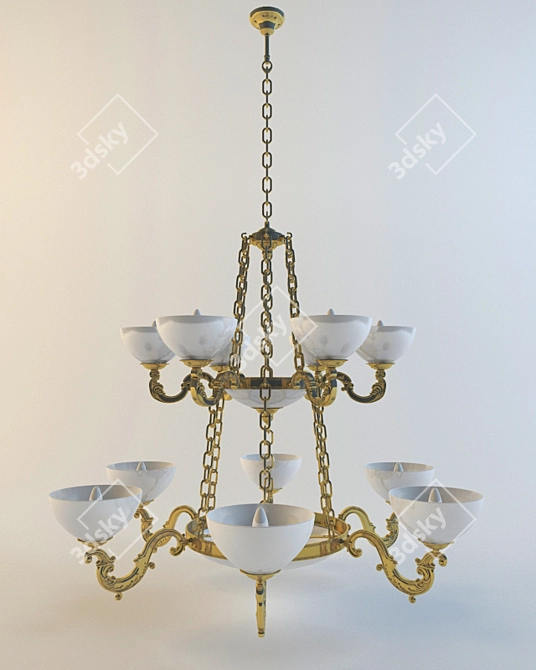 Elegant Crystal Chandelier 3D model image 1