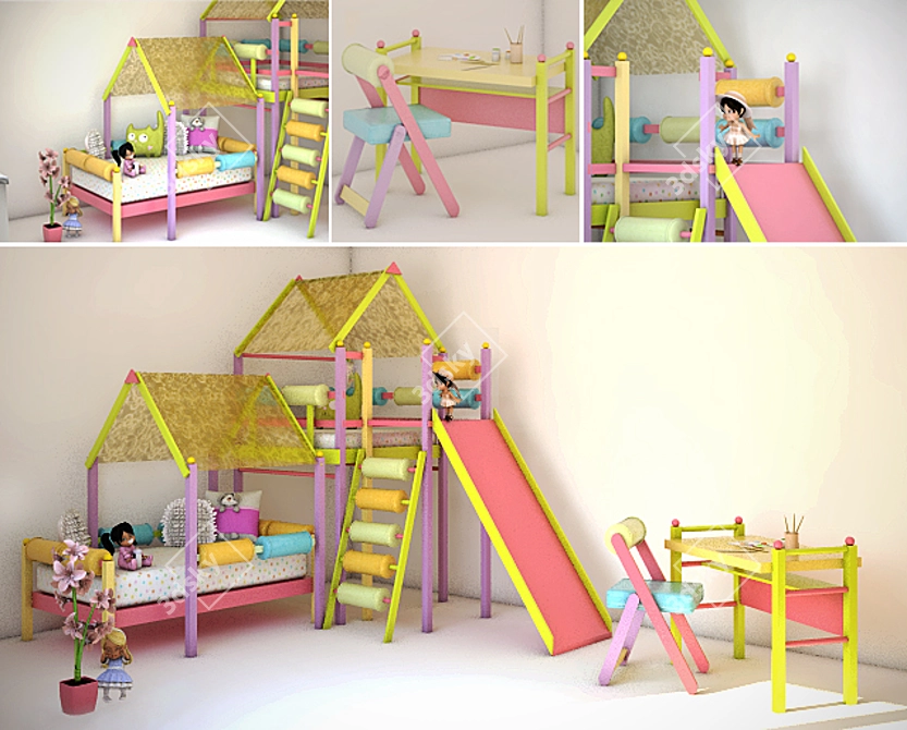 Profi Kids Furniture Set 3D model image 1