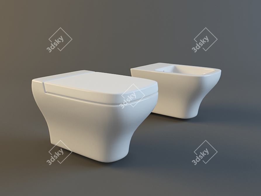 PuraVida Duravit Toilet & Bidet 3D model image 1