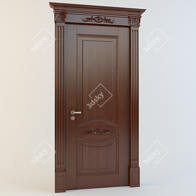 Carved Element Door 3D model image 1