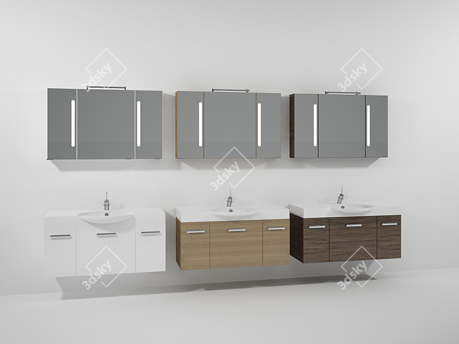 FLEUR Bathroom Furniture Set 3D model image 1