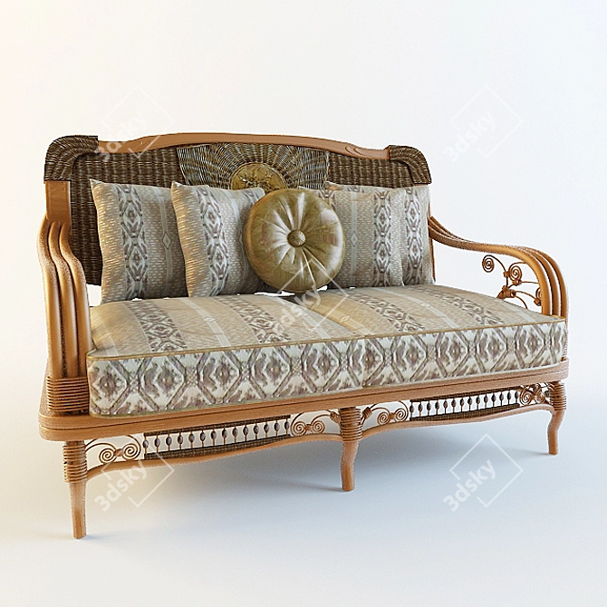 Rattan Lounge Chair 3D model image 1