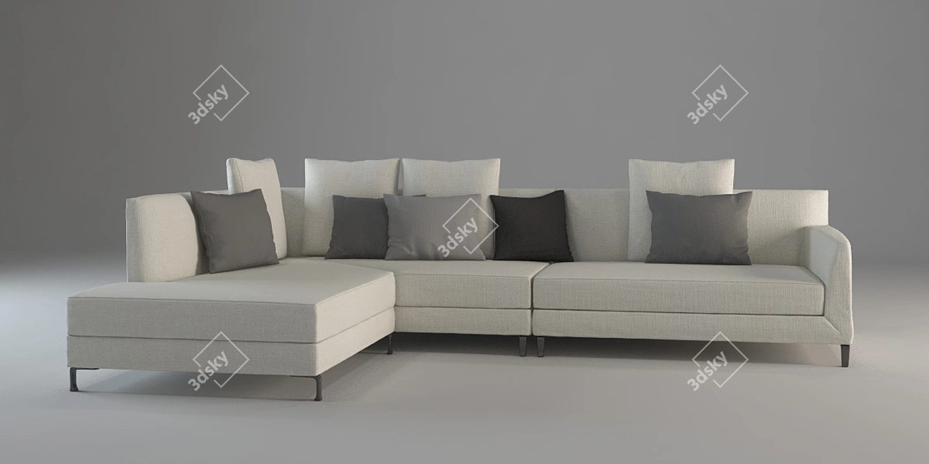 Italian Elegance: Minotti Allen Sofa 3D model image 1