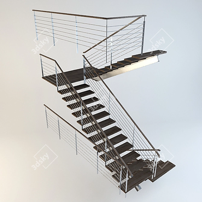 Modern Style Ladder 3D model image 1