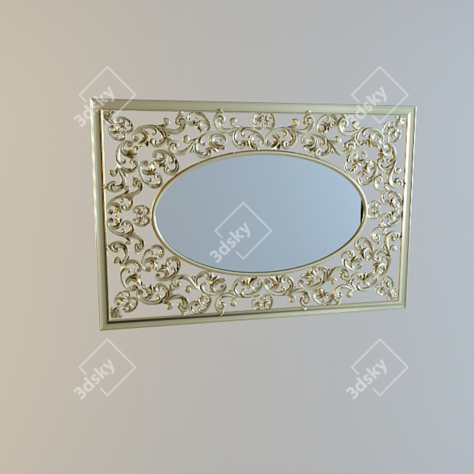 Elegant Intagli Mirror 126x82 3D model image 1