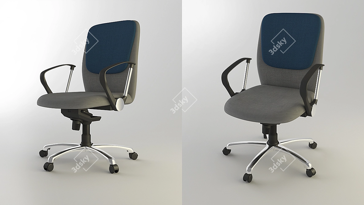 Banker's Office Chair: Height Adjustable 3D model image 1